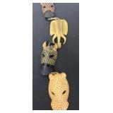 27ï¿½ Exotic African Animal Masks Carved Wall