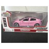 New die cast pink Tesla model car