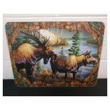 15.5 x 11.75 glass  moose  cutting board