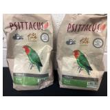 2 new bags of parrot bird food.