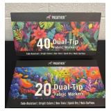 2 packs of new dual top fabric markers 60 count