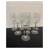 Wine Glasses Gold Silver Stripes Band Stem