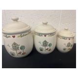 3pc Thomas pottery China canister set