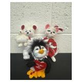 3 Vintage Annalee Doll valentines mouse and