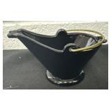 Vintage Black Glass Ashtray 5x3in