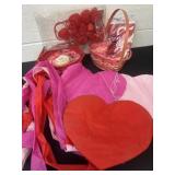 Valentine decor with lights, basket and