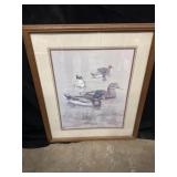 28ï¿½x24ï¿½ duck framed picture signed