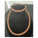 Copper necklace with matching bracelet