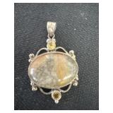 vintage rutilated quartz  pendant no markings