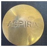 2.5ï¿½ Vintage Solid Brass ASPIRIN Paper Weight