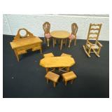 Group of mini doll house furniture