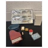 Group of mini doll house furniture