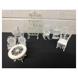 Group of mini doll house furniture