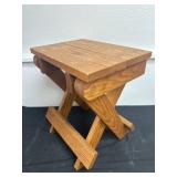 Small Wood Foldable Stool 17in Tall