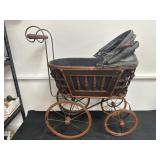 Vintage Wood Baby Stroller