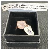 Jewelry Quality Copper Size 8 Ring with Natural