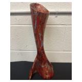 17ï¿½ artist made metal vase rare