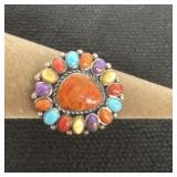 Multicolor Ring Sterling Silver marked 925 T