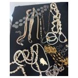 Large group of jewlery necklaces rings and