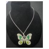 Green butterfly necklace