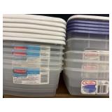 11 plastic storage boxes with lids