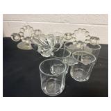 Vintage candle holder, glass, candy dishes and