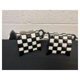2 4ï¿½ square black and white cow cream and sugar