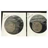 1944P and 1949D Jefferson Nickels