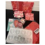 Group of Valentineï¿½s Day napkins and balloons