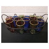 Vintage traditional Moroccan tea glasses set of