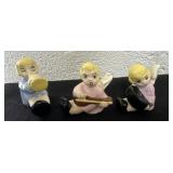 Porcelain Music Angel Figurines 2in