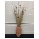 13ï¿½ pink glass vase itï¿½s fake floral sticks