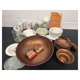 Group of plastic cups and mini plates melted