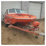 15' Boat with 65hp mercury.Running unknown NO