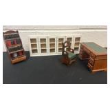 Group of mini doll house furniture