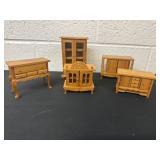 Group of mini doll house furniture
