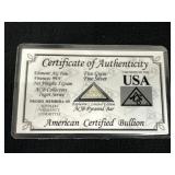 Certificate of Authenticity Five Grain Fine