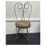 Cute Cast Iron Wooden Chair/Planter 15in