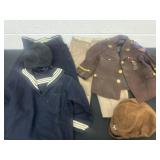 Vintage kids clothes sailor and army