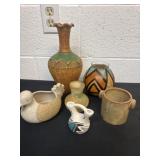Group of pottery vases
