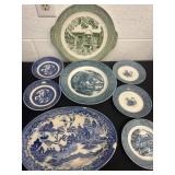 Group of vintage plates some have chips