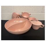 Melmac 11pc pink set.
