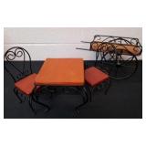 11.5 x 7.5 x 4.5 inch miniature metal cart and