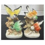 2 3.5ï¿½ VTG Porcelain Birds Japan Yellow Green