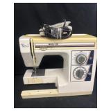 White blue jeans machine.