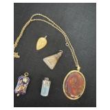 Vtg DOUBLE SIDED DARK BLUE FLORAL CLOISONNE