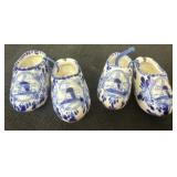 2 Artisan Hand Painted Delft Blue on White