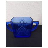 Vintage Hazel Atlas cobalt blue Chevron