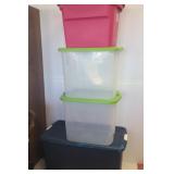 4 totes with lids