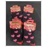 4 new light up heart socks